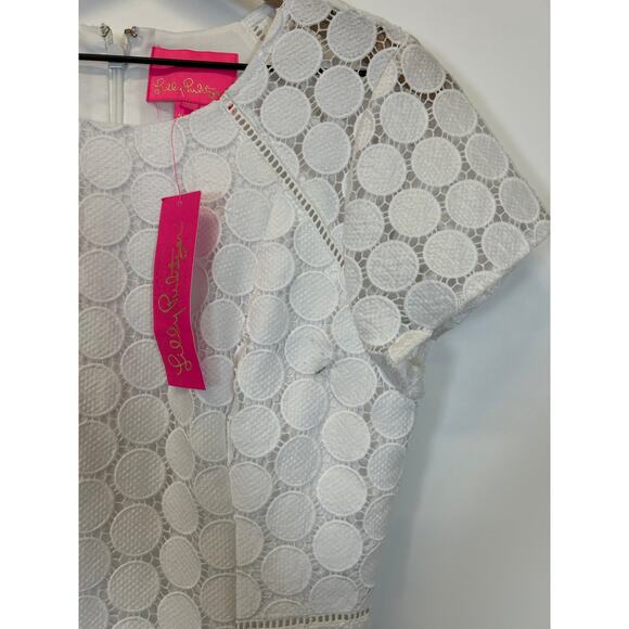 NWT Lilly Pulitzer Aliza White Midi Dress Polka Dot Lace Resort Women’s Size 8 - Picture 12 of 13